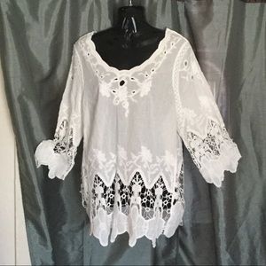 Blouse White 3/4 Sleeve Size XL .New